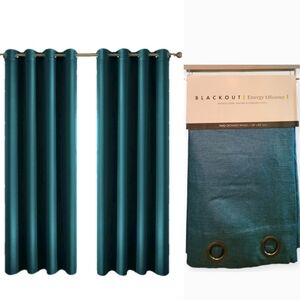 NEW! Teal Blackout Grommet Curtains pair of 2